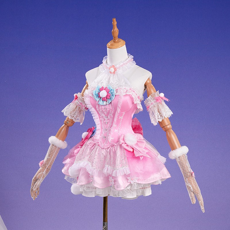 Naraka Bladepoint Cosplay Costume Game Women Pink Dress Halloween Suit