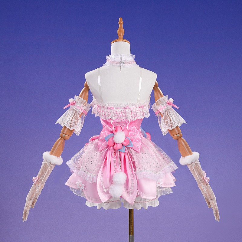 Naraka Bladepoint Cosplay Costume Game Women Pink Dress Halloween Suit