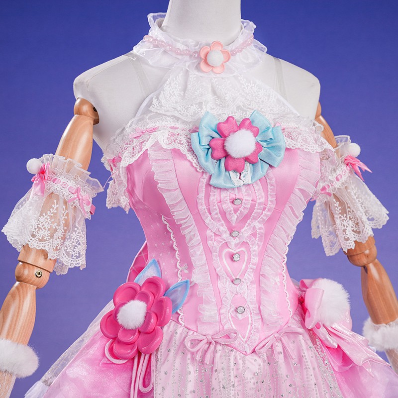 Naraka Bladepoint Cosplay Costume Game Women Pink Dress Halloween Suit