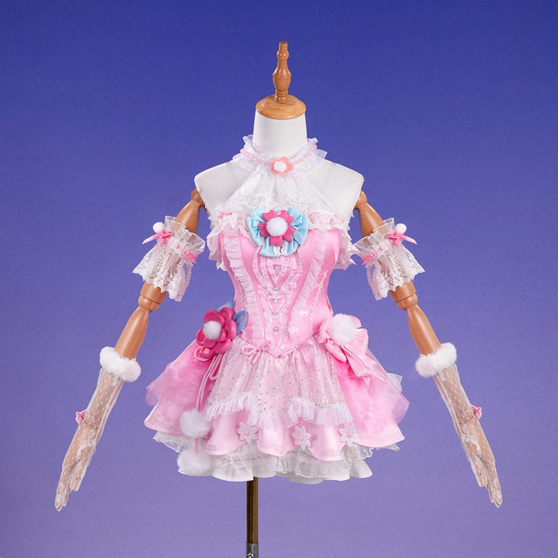 Naraka Bladepoint Cosplay Costume Game Women Pink Dress Halloween Suit