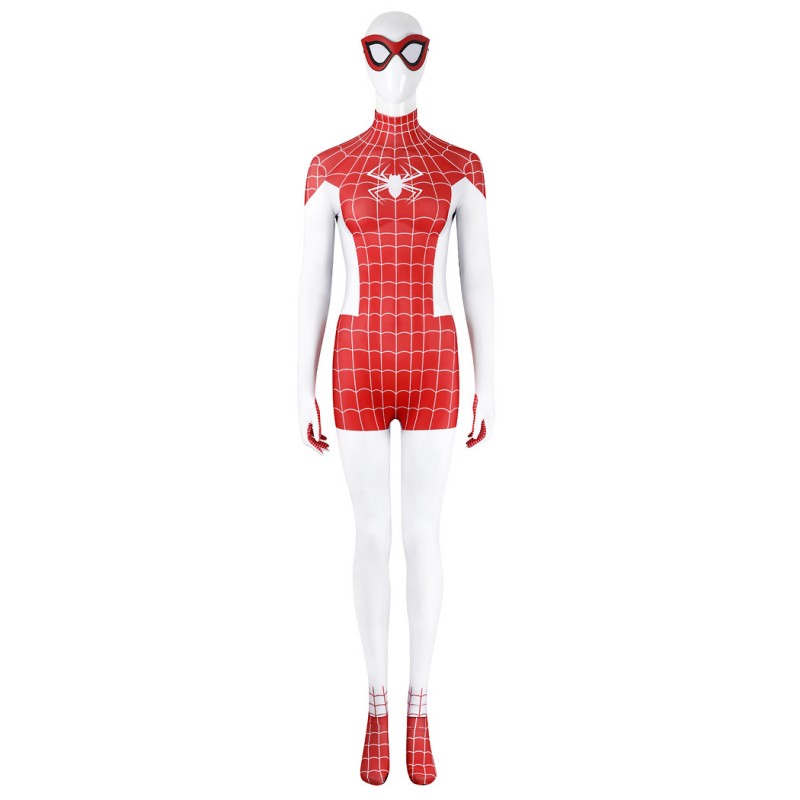Spiderman Mary Jane Watson Jumpsuit Earth-18119 Cosplay Costume Red Suit