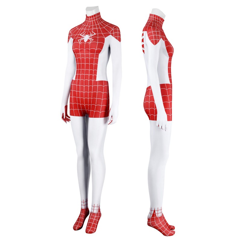 Spiderman Mary Jane Watson Jumpsuit Earth-18119 Cosplay Costume Red Suit