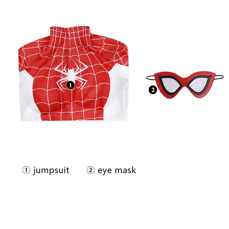Spiderman Mary Jane Watson Jumpsuit Earth-18119 Cosplay Costume Red Suit