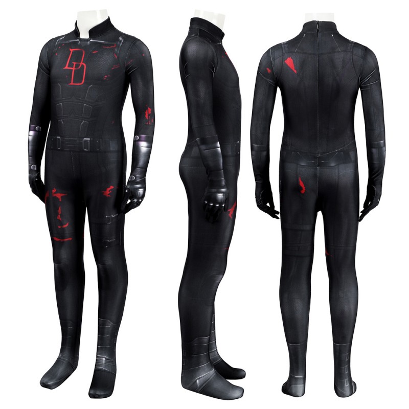 Kids Matt Murdock Jumpsuit Daredevil Born Again Season 2 Cosplay Costume Black Suit