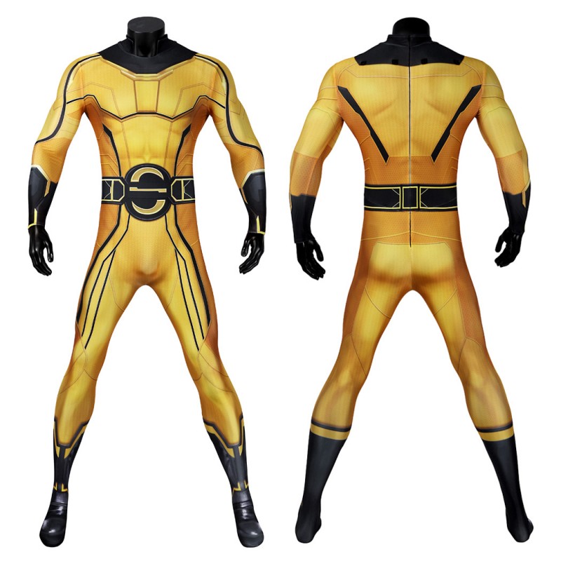 Thunderbolts Sentry Jumpsuit Yellow Cosplay Costume Male Printed Suit