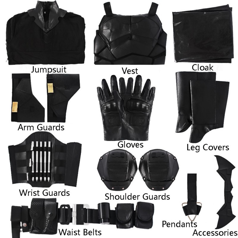 Bruce Black Suit 2022 Knight New Cosplay Costumes for Halloween Party