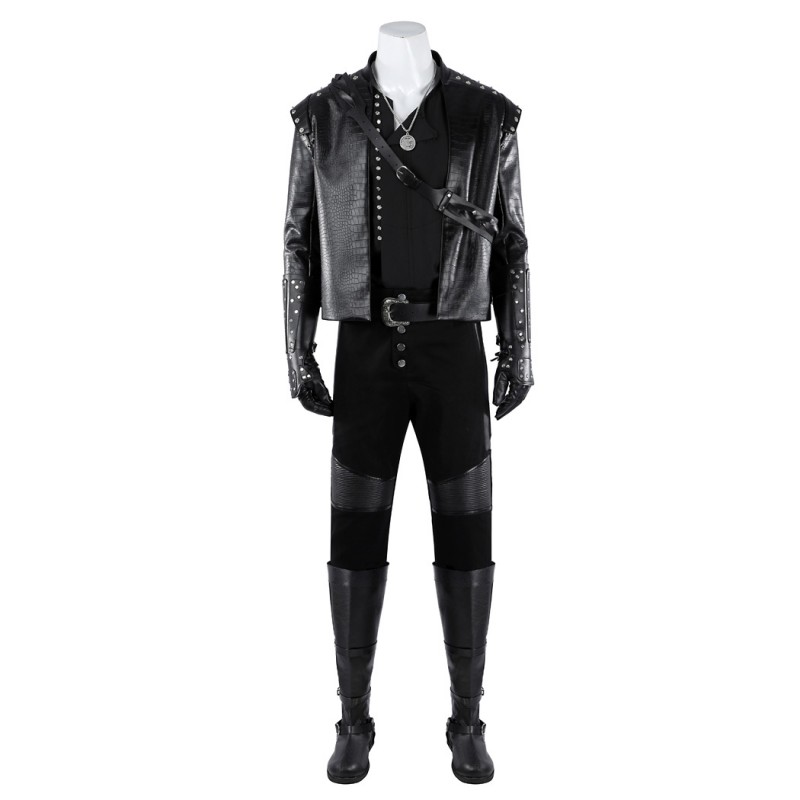 The Witcher Season 5 Geralt Of Rivia Cosplay Costume Black Halloween Outfit