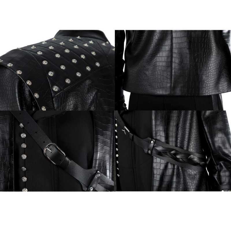 The Witcher Season 5 Geralt Of Rivia Cosplay Costume Black Halloween Outfit