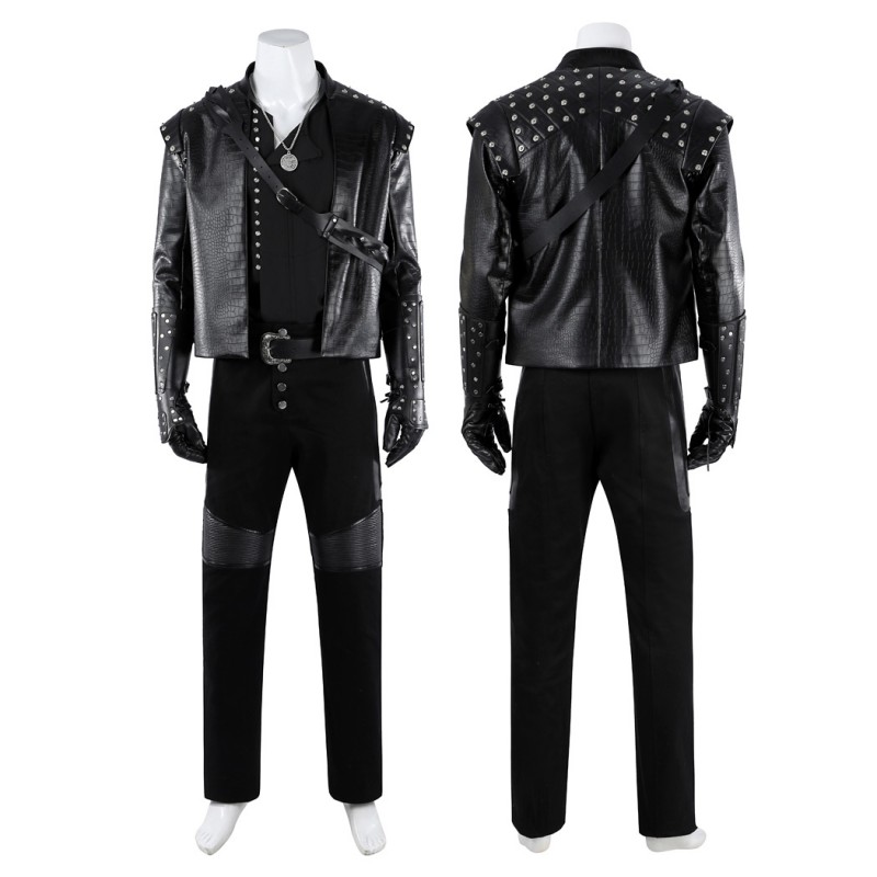The Witcher Season 5 Geralt Of Rivia Cosplay Costume Black Halloween Outfit