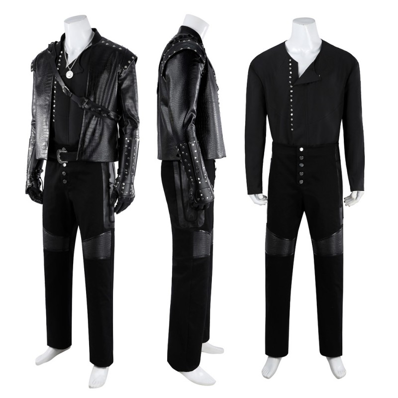 The Witcher Season 5 Geralt Of Rivia Cosplay Costume Black Halloween Outfit
