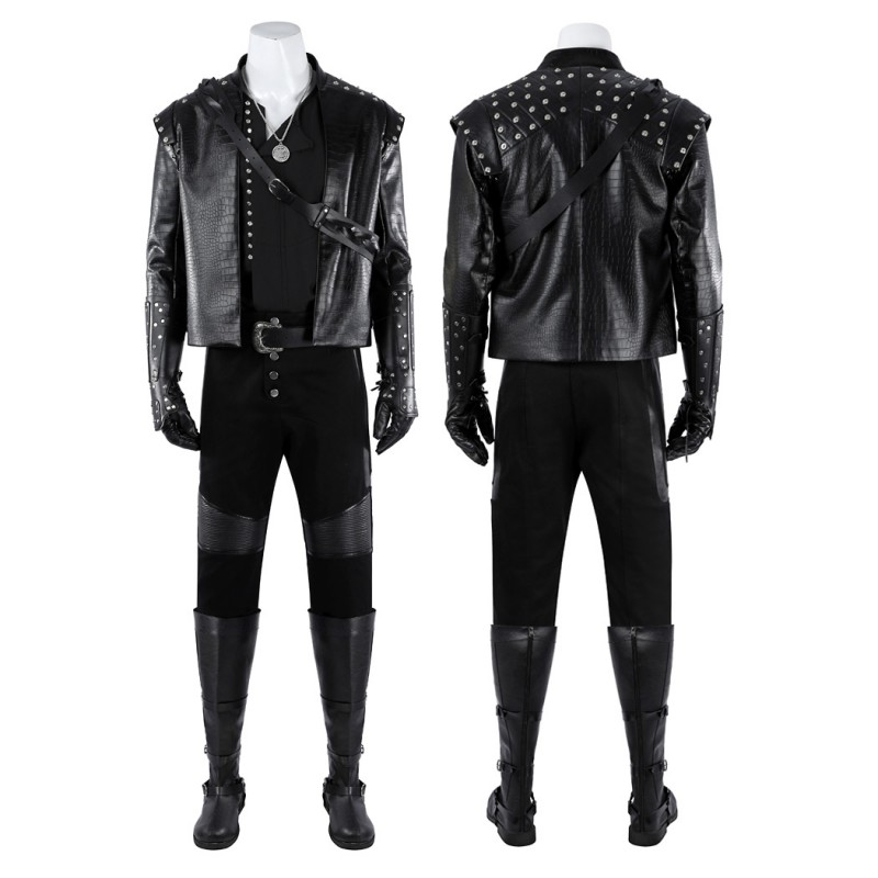 The Witcher Season 5 Geralt Of Rivia Cosplay Costume Black Halloween Outfit