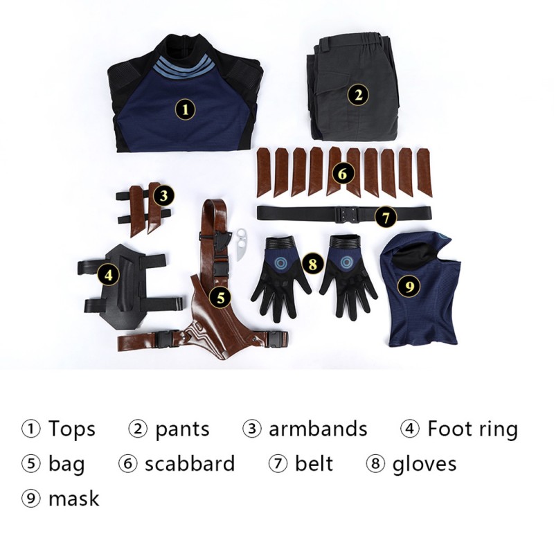Daredevil Born Again Season 2 Bullseye Costume Halloween Blue Cosplay Suit