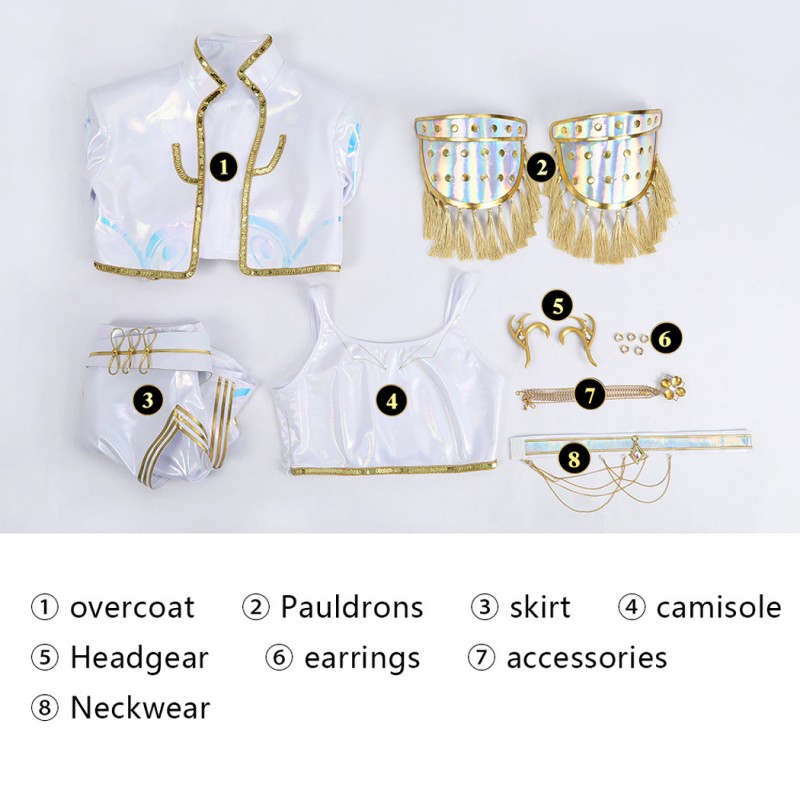 KPop Demon Hunters Mira Cosplay Costume White Halloween Suit