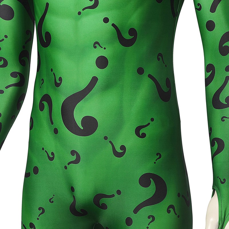 Riddler Jumpsuit Bat Forever Riddler Cosplay Costumes Male Printed Suit