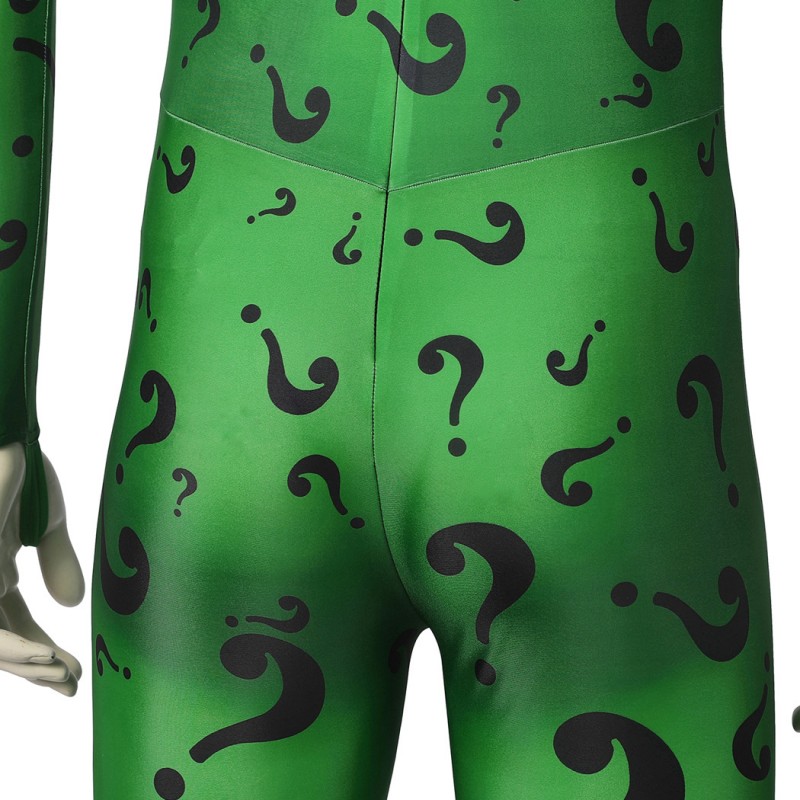 Riddler Jumpsuit Bat Forever Riddler Cosplay Costumes Male Printed Suit