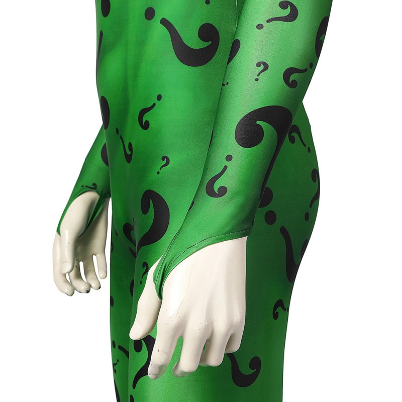 Riddler Jumpsuit Bat Forever Riddler Cosplay Costumes Male Printed Suit