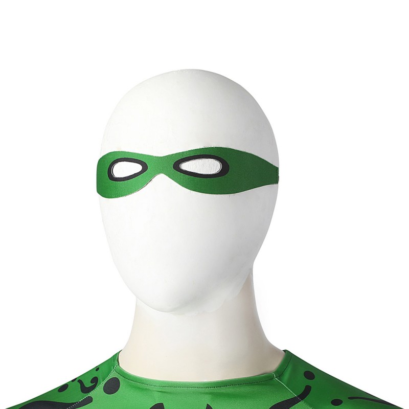 Riddler Jumpsuit Bat Forever Riddler Cosplay Costumes Male Printed Suit