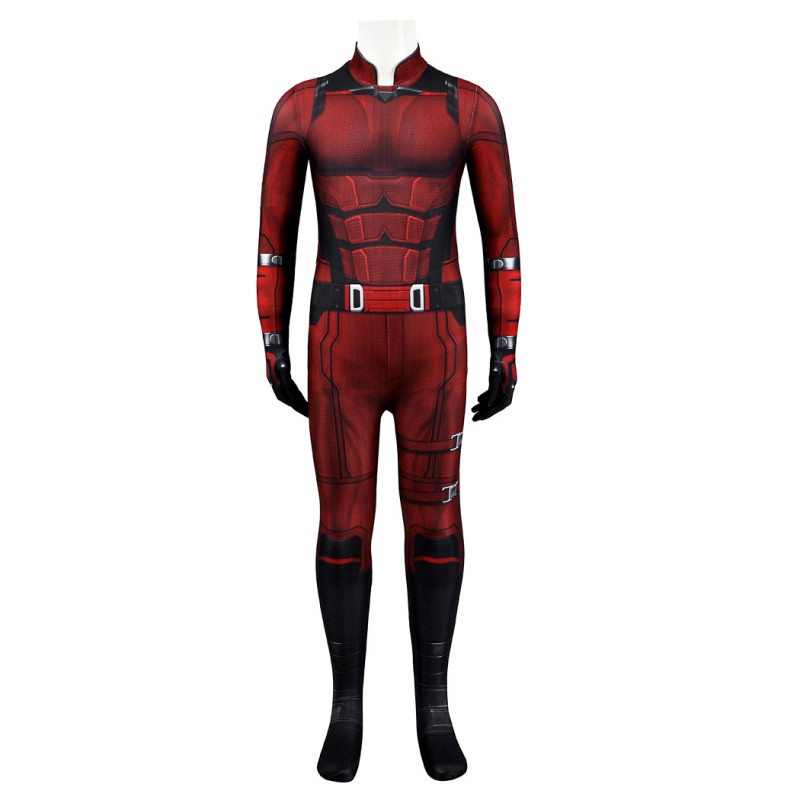 Kids Daredevil Born Again Jumpsuit Matt Murdock Cosplay Costume Red Halloween Suit