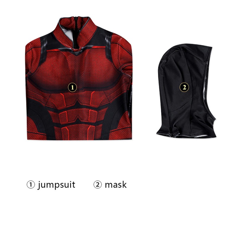 Kids Daredevil Born Again Jumpsuit Matt Murdock Cosplay Costume Red Halloween Suit
