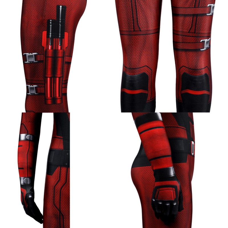 Kids Daredevil Born Again Jumpsuit Matt Murdock Cosplay Costume Red Halloween Suit