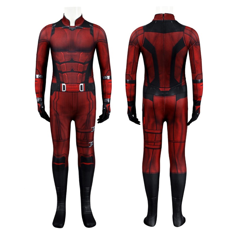 Kids Daredevil Born Again Jumpsuit Matt Murdock Cosplay Costume Red Halloween Suit