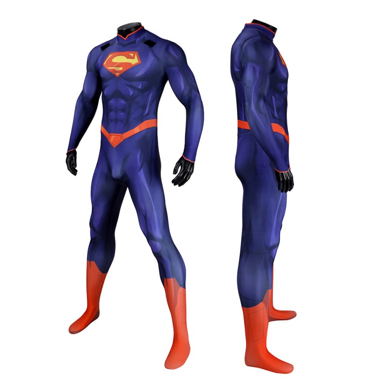 Clark Kent Jumpsuit New 52 Cosplay Costume Male Printed Suit