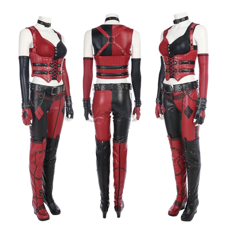 HQ Margot Robbie Cosplay Costume Arkham Knight Halloween Suit