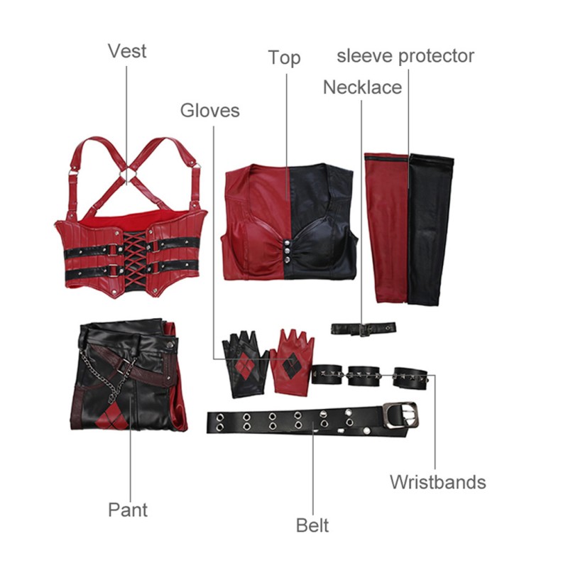 HQ Margot Robbie Cosplay Costume Arkham Knight Halloween Suit