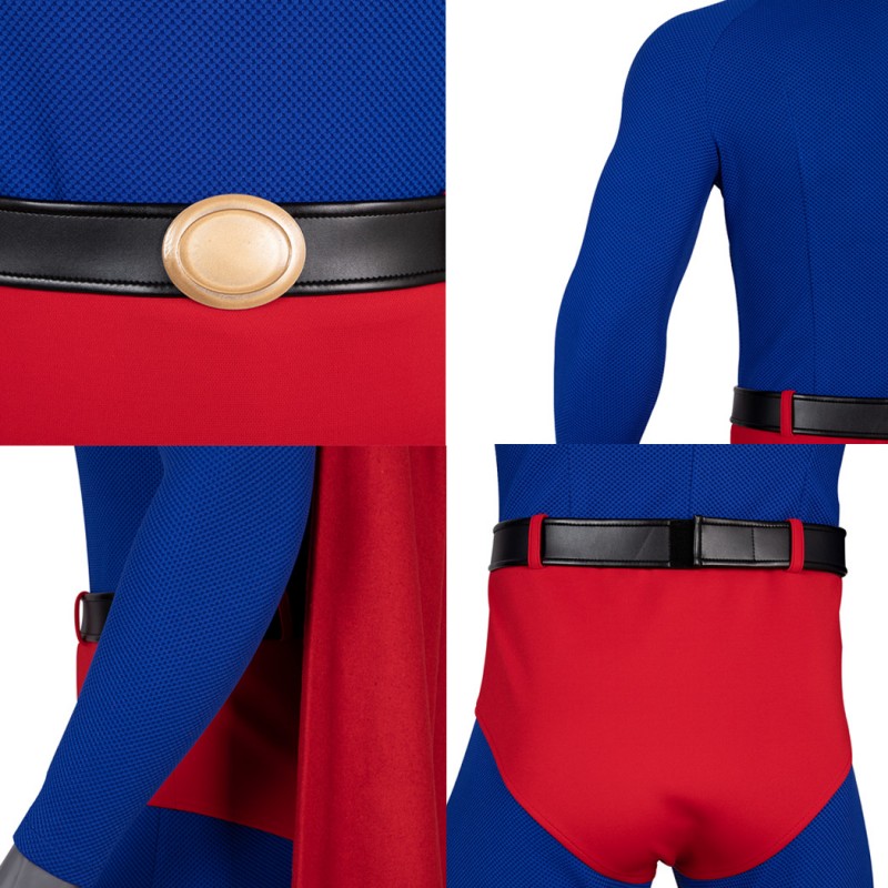 Clark Kent Cosplay Costume Male Blue Halloween Suit