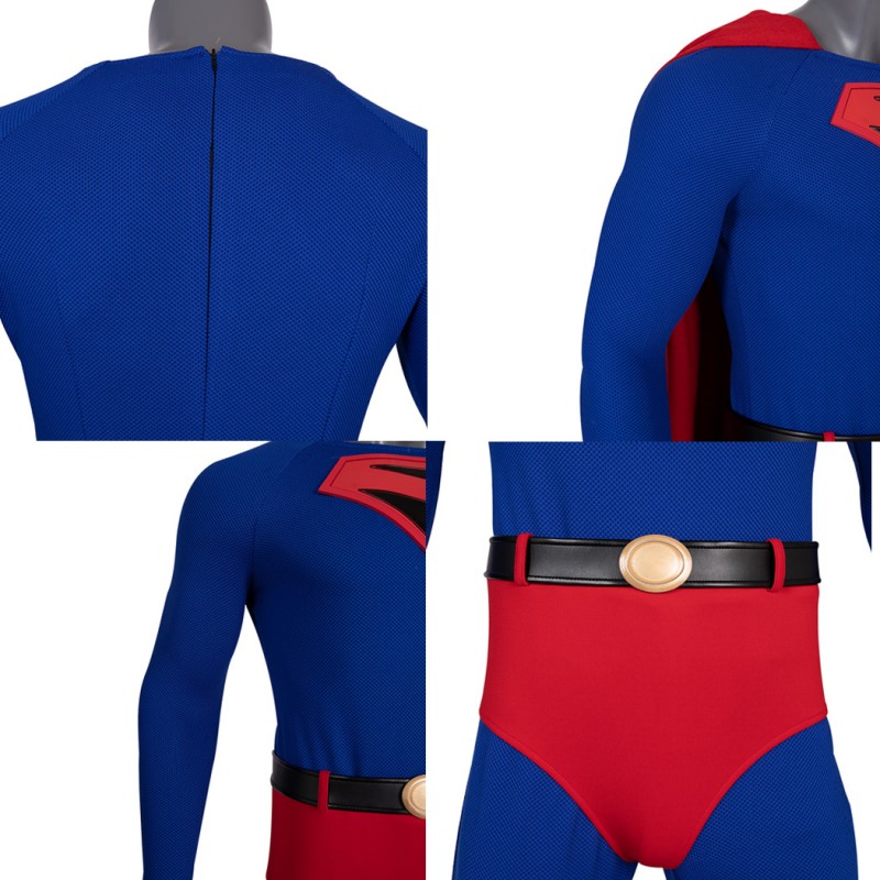 Clark Kent Cosplay Costume Male Blue Halloween Suit