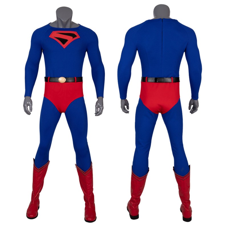 Clark Kent Cosplay Costume Male Blue Halloween Suit