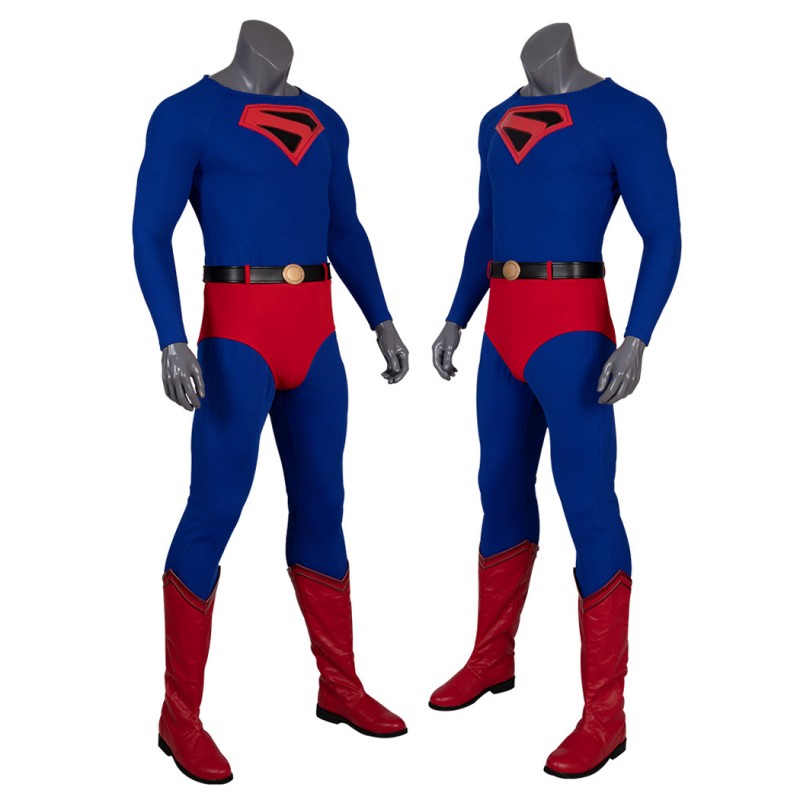 Clark Kent Cosplay Costume Male Blue Halloween Suit
