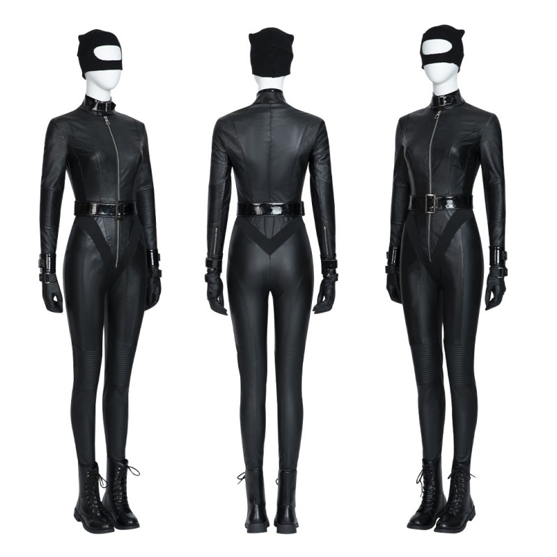 New Catgirl Costume Selina Kyle Cosplay Suit Black Halloween Outfits