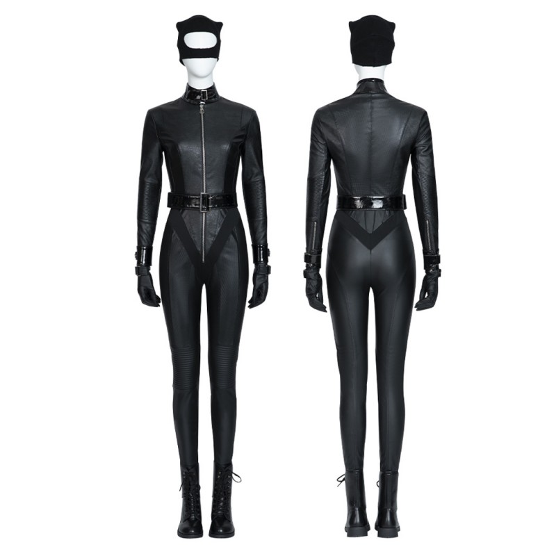 New Catgirl Costume Selina Kyle Cosplay Suit Black Halloween Outfits
