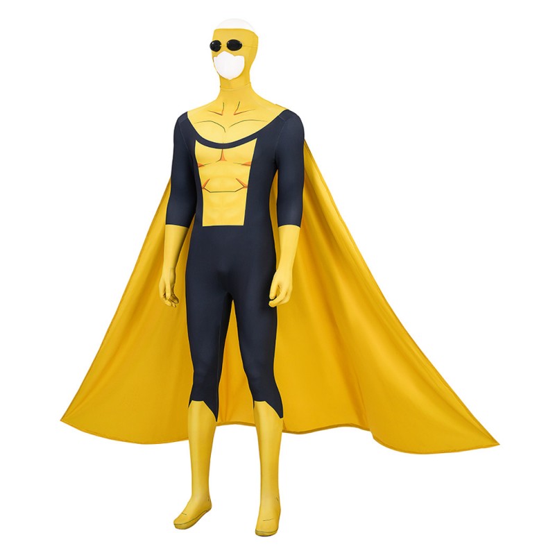 Invincible Sinister Mark Graysons Jumpsuit Yellow Cosplay Costume Printed Suit