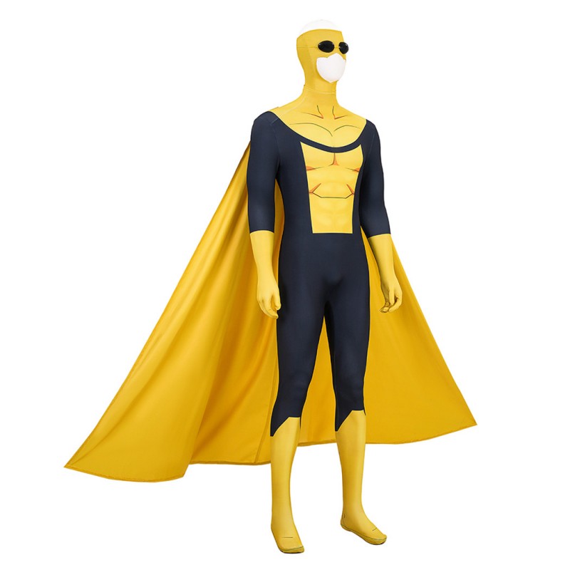 Invincible Sinister Mark Graysons Jumpsuit Yellow Cosplay Costume Printed Suit