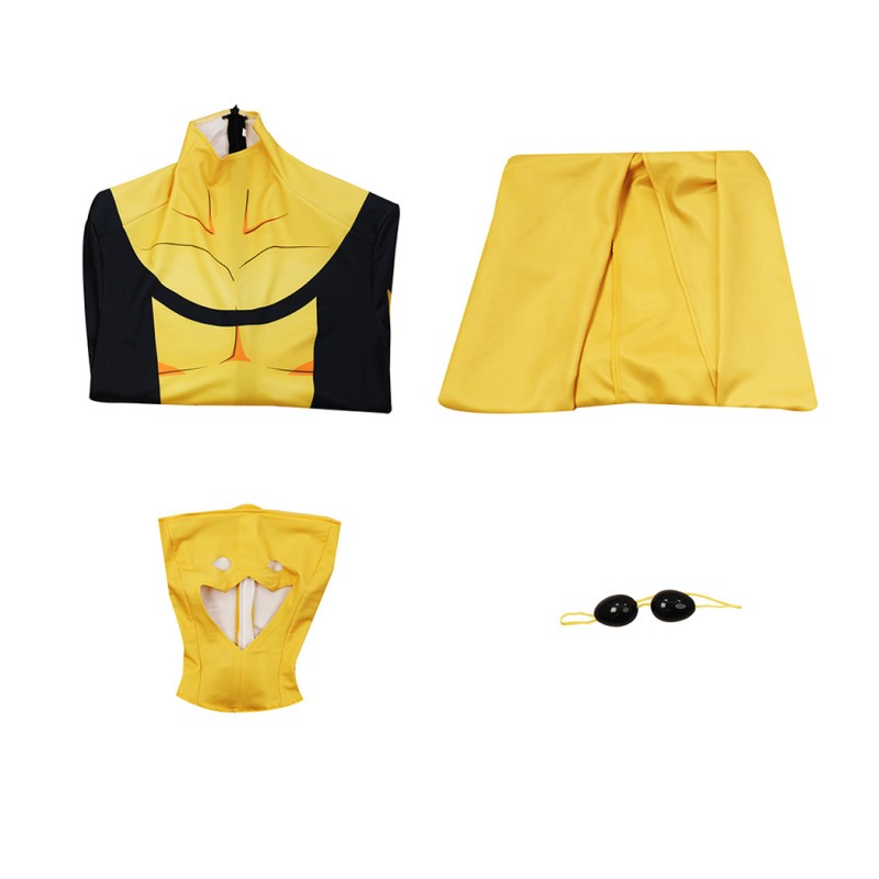 Invincible Sinister Mark Graysons Jumpsuit Yellow Cosplay Costume Printed Suit