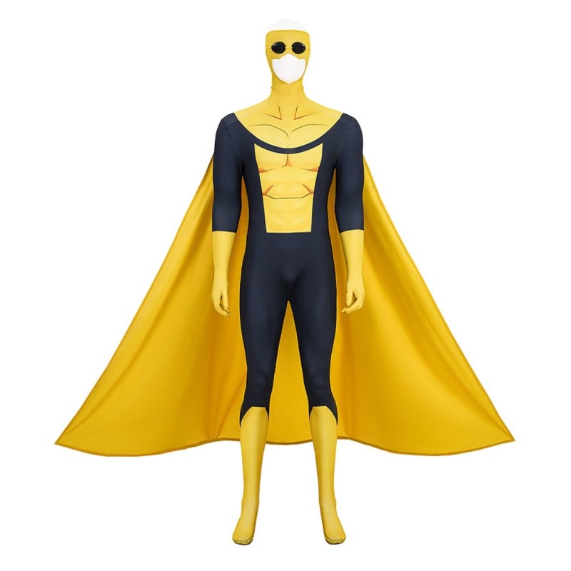 Invincible Sinister Mark Graysons Jumpsuit Yellow Cosplay Costume Printed Suit