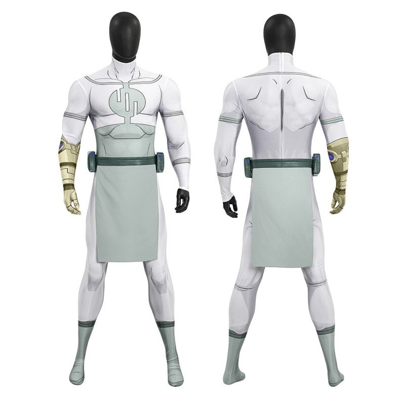 Invincible Thragg Jumpsuit Cosplay Costume Male White Halloween Suit