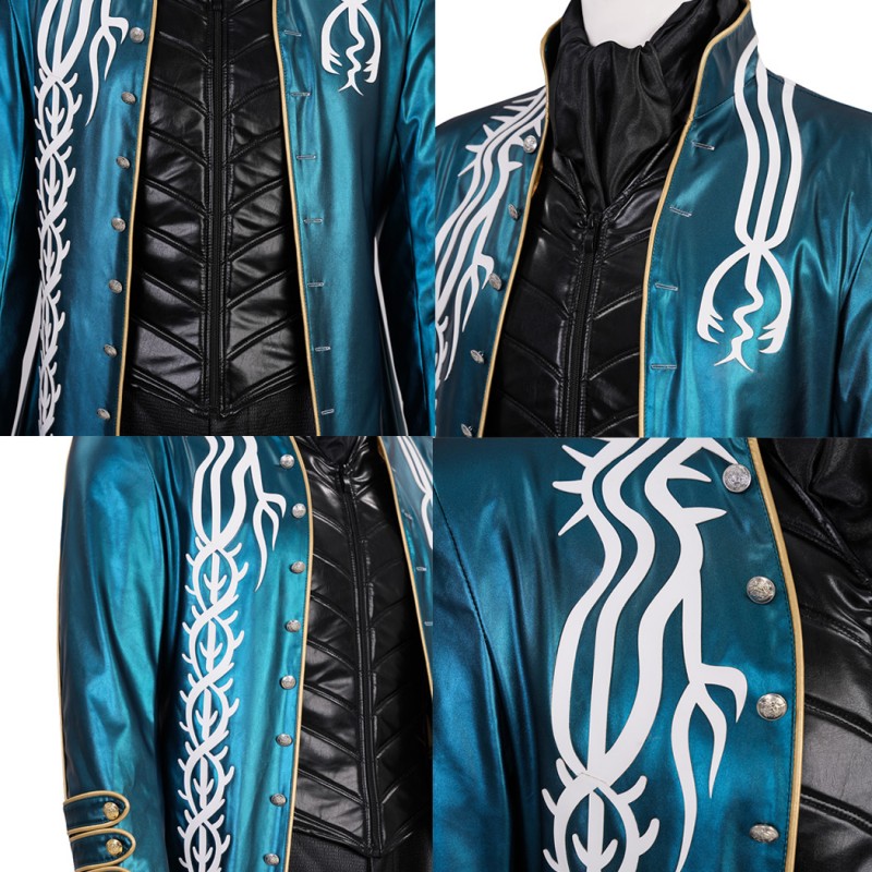 DMC 3 Vergil Costume Devil May Cry Cosplay Suit Blue Jacket Outfits
