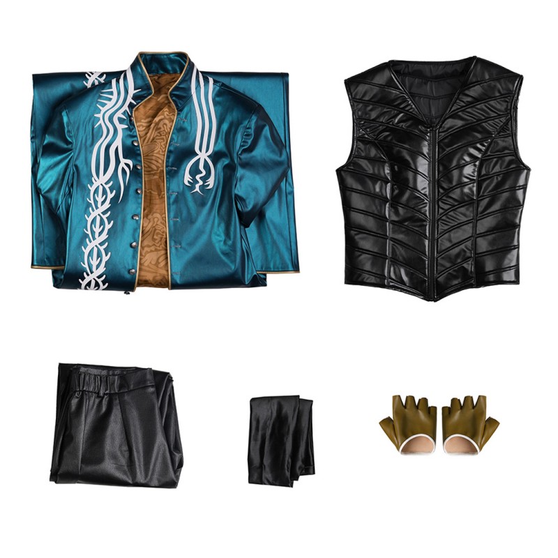 DMC 3 Vergil Costume Devil May Cry Cosplay Suit Blue Jacket Outfits