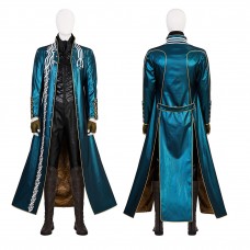 DMC 3 Vergil Costume Devil May Cry Cosplay Suit Blue Jacket Outfits