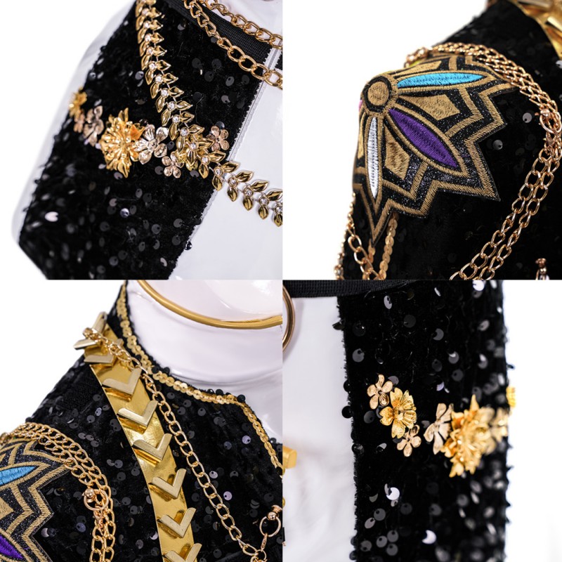 Rumi Halloween Suit KPop Demon Hunters Black White Cosplay Costume