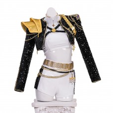 Rumi Halloween Suit KPop Demon Hunters Black White Cosplay Costume