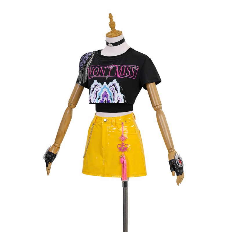 Mira Cosplay Costume KPop Demon Hunters Short Sleeve Halloween Suit