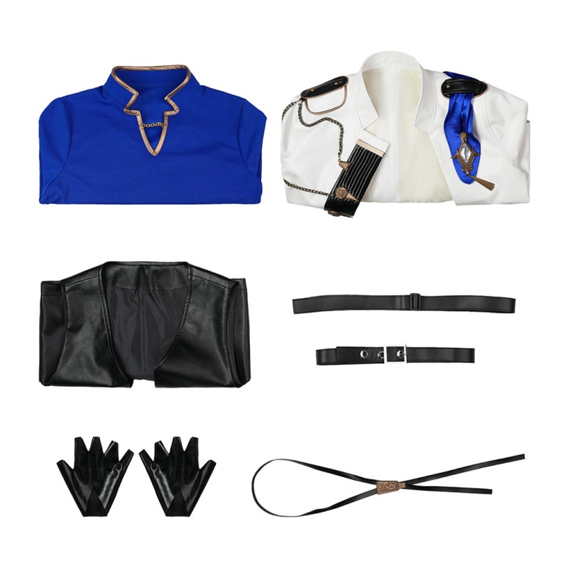 Final Fantasy XIV Seneschal Princes Costume FF14 Cosplay Suit Blue Jacket