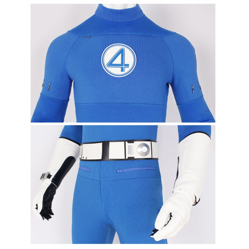Fantastic Four Mister Fantastic Cosplay Costume Reed Richards Blue Halloween Suit