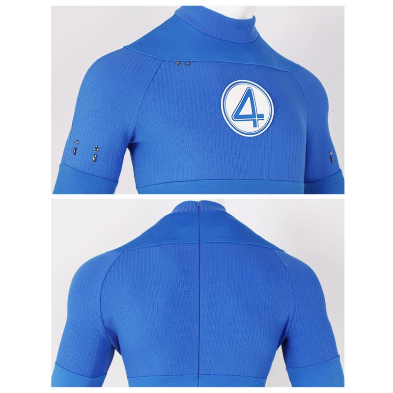Fantastic Four Mister Fantastic Cosplay Costume Reed Richards Blue Halloween Suit