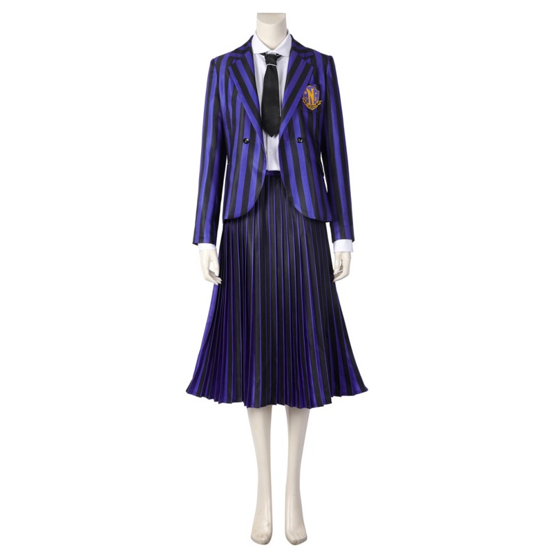 Wednesday 2 Costume The Addams Family Nevermore Academy Uniform Purple Cosplay Suit
