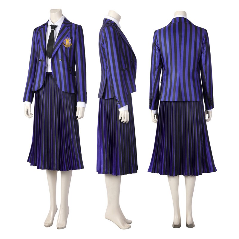 Wednesday 2 Costume The Addams Family Nevermore Academy Uniform Purple Cosplay Suit